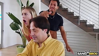 BANGBROS - Young Haley Chiffon Fucks Boyfriend Break weighing down on Say no to Dad’s With